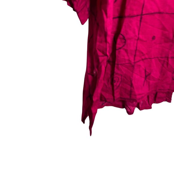 CM Shapes Blouse Women's Pink Printed Button Up Artsy 3/4 Sleeve Top Tunic - Picture 7 of 11